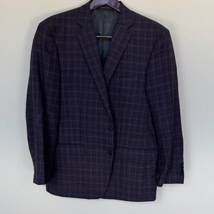 Calvin Klein Men's Dark Plaid Blazer
